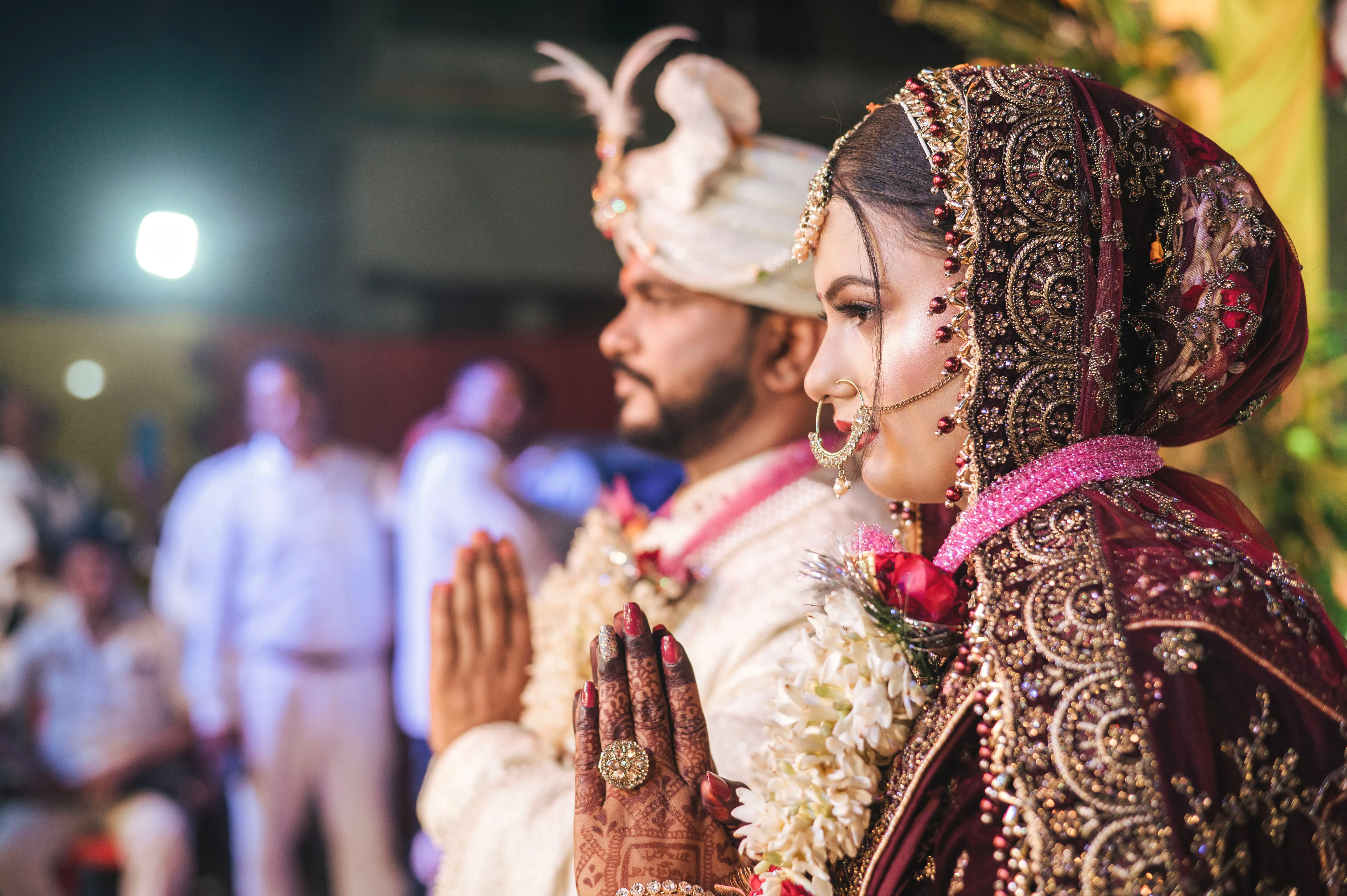A heartwarming moment captured between Anamika & Ashish during their wedding ceremony.